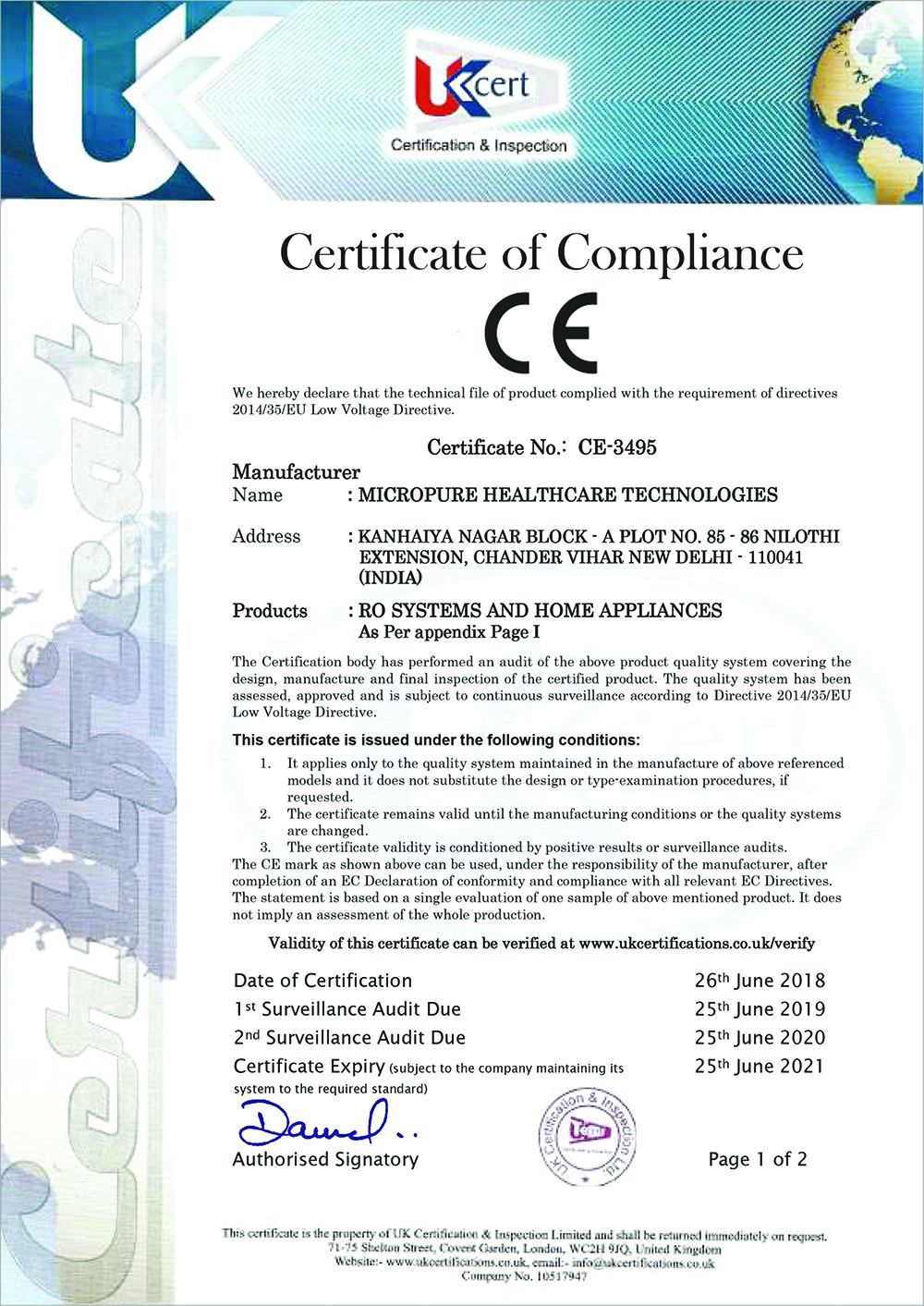 RO Certification 3